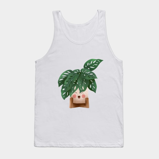 Cute Plant Illustration, Monstera Adansonii 3 Tank Top by gusstvaraonica